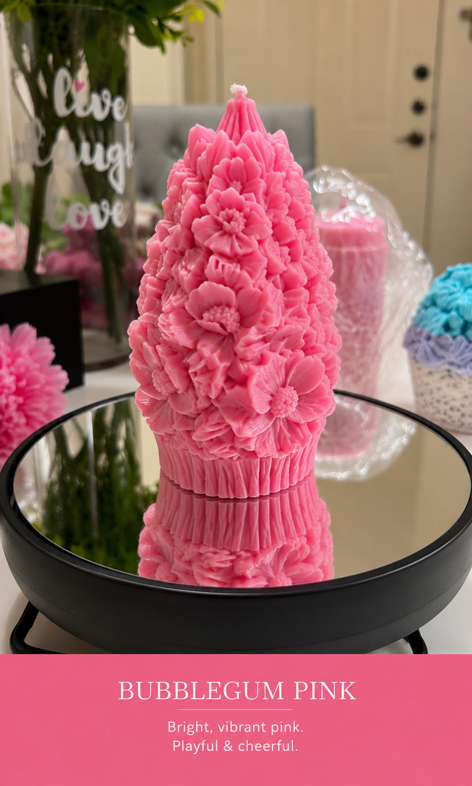 Blushed Pink Luxury Floral Vanilla Amber Candles