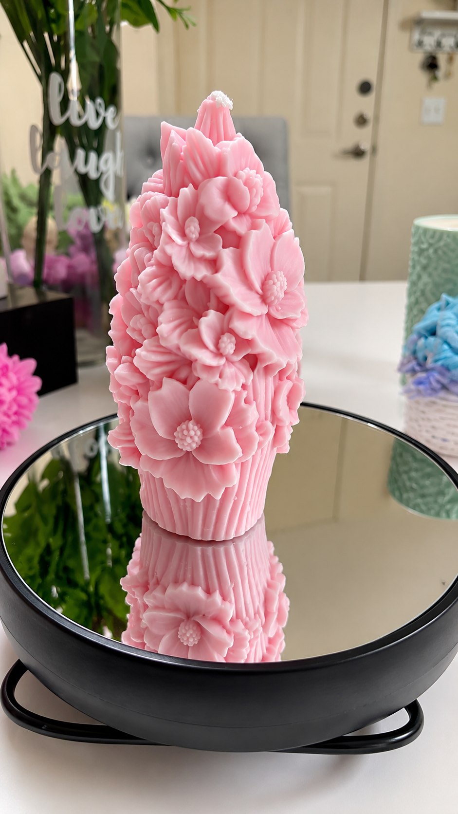 Blushed Pink Luxury Floral Vanilla Amber Candles