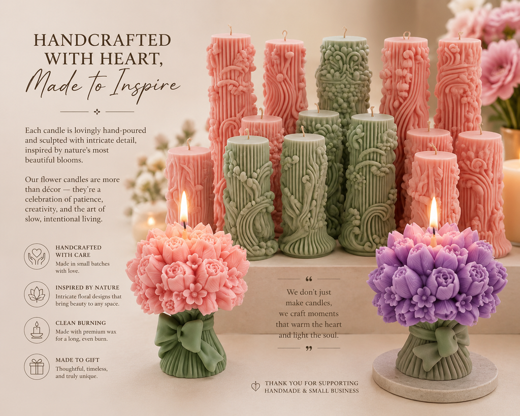 Mint Veil Pillar Candles