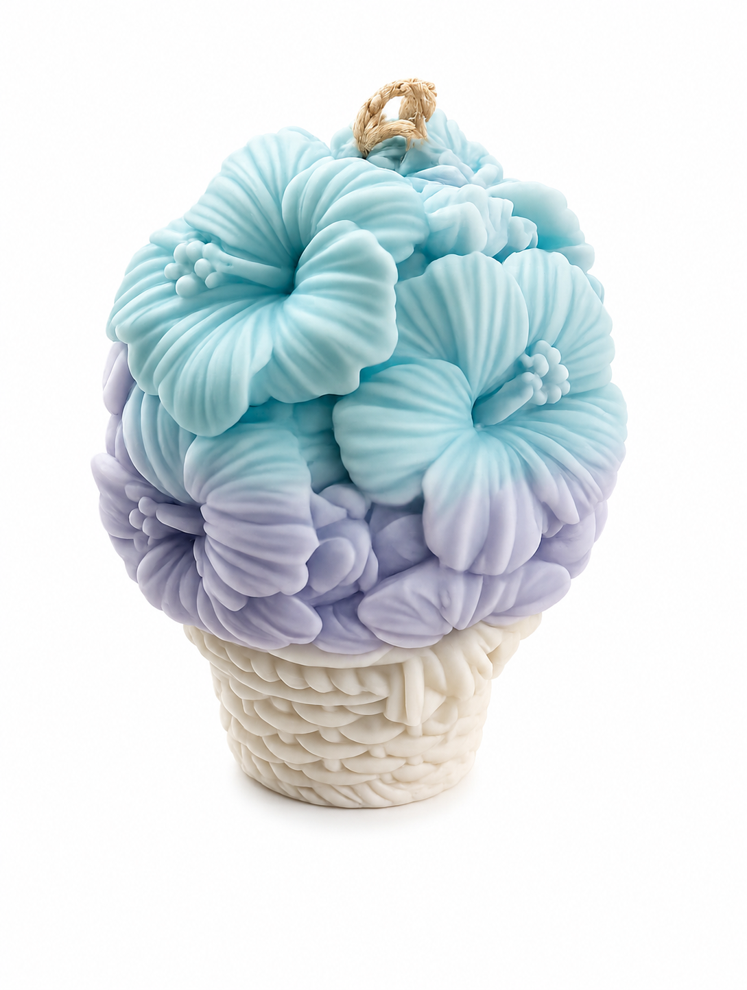 Ocean Breeze Floral Basket Candle
