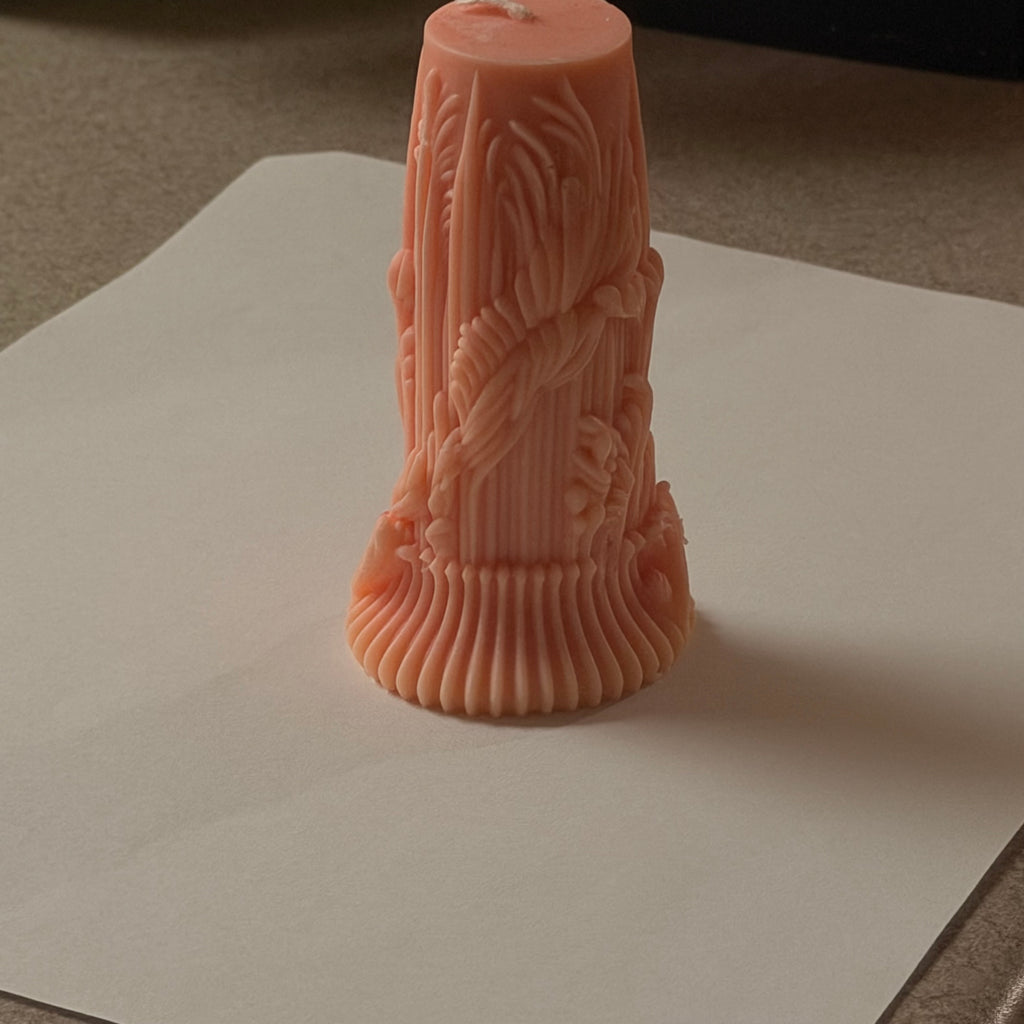 Ivory Petal Pillar Candles
