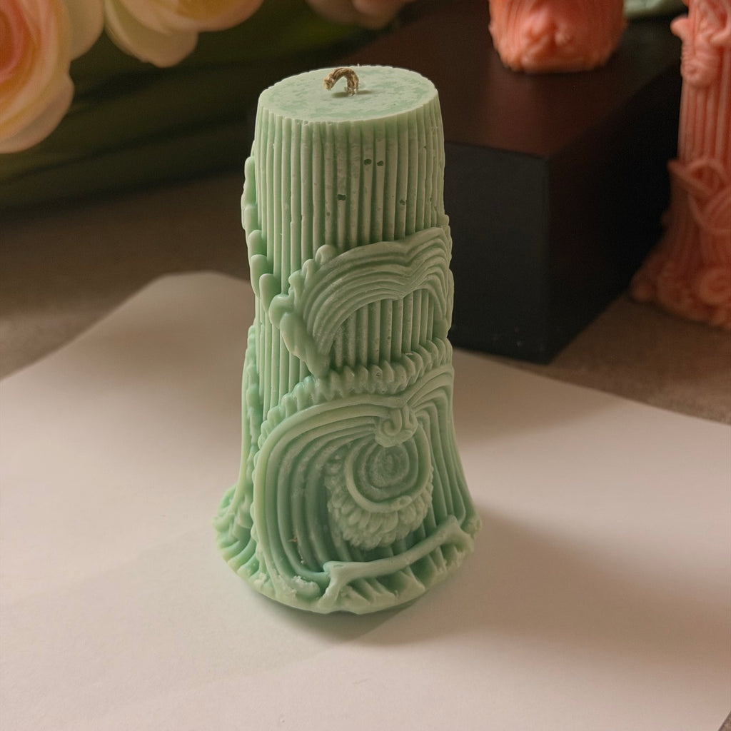 Mint Veil Pillar Candles