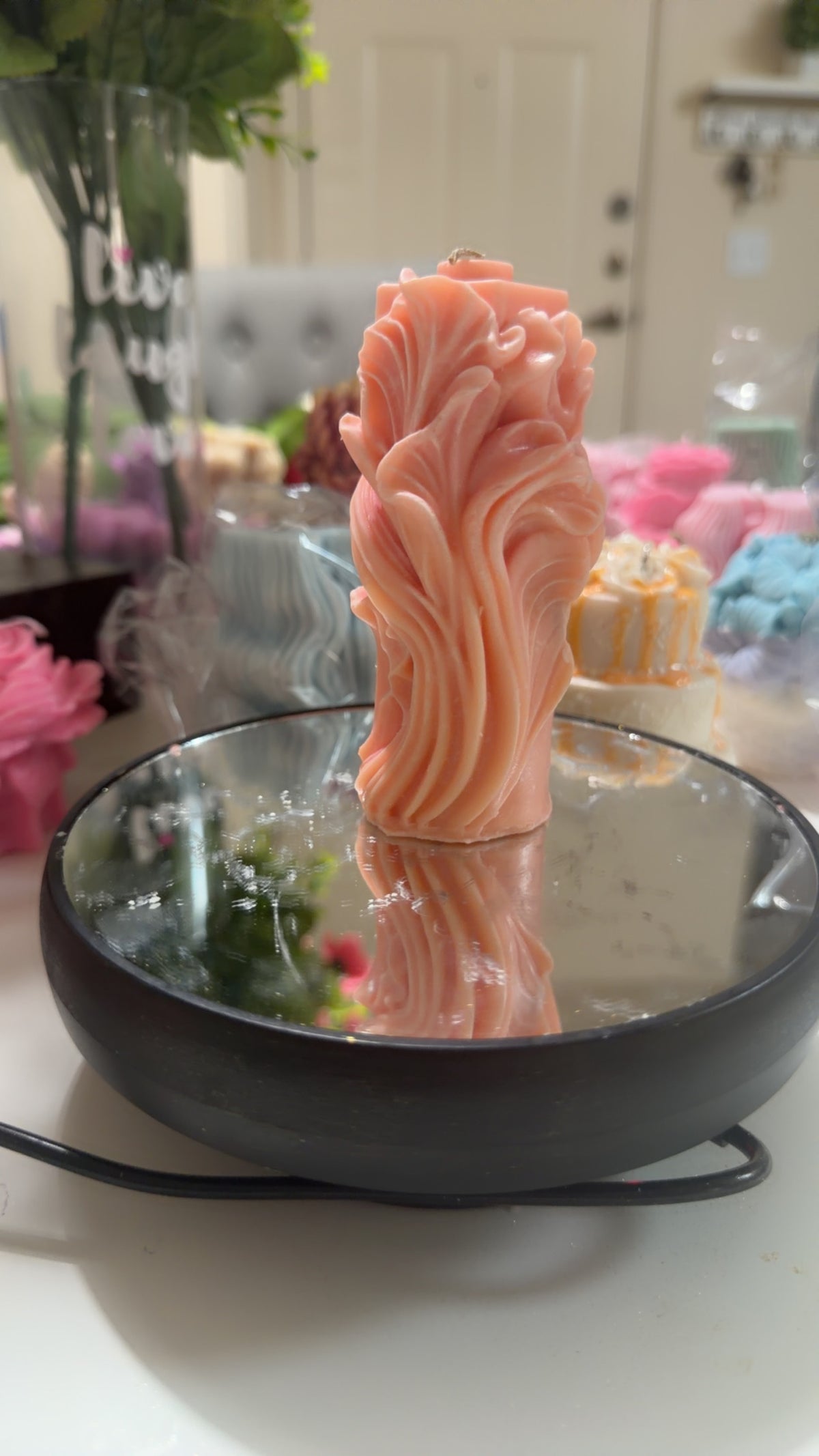 Floral Embrace Sculpted Candle