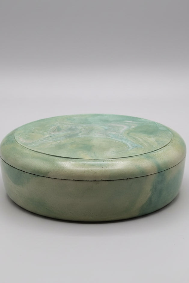 Verdant Gold Handcrafted Concrete Bowl
