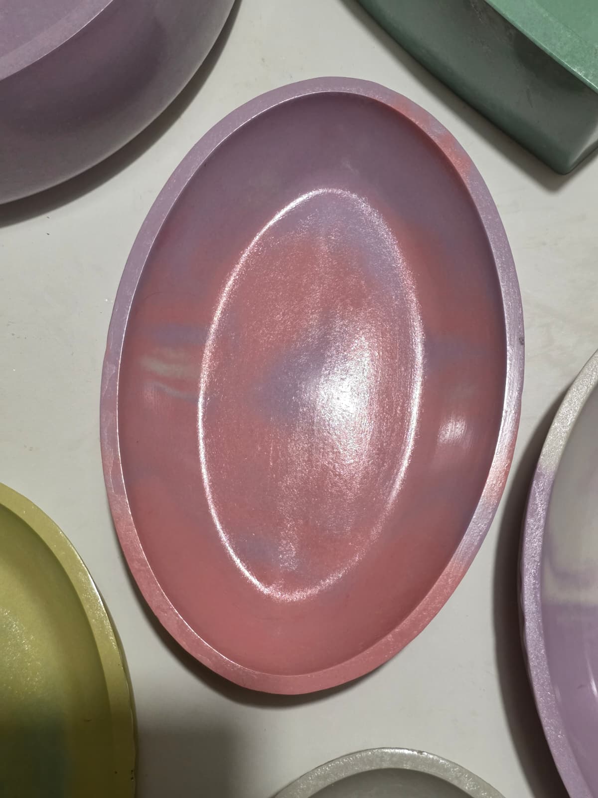 Handcrafted Cement Oval Bowl