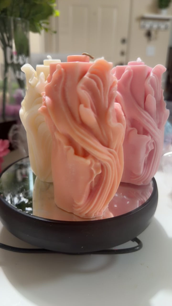 Floral Embrace Sculpted Candle