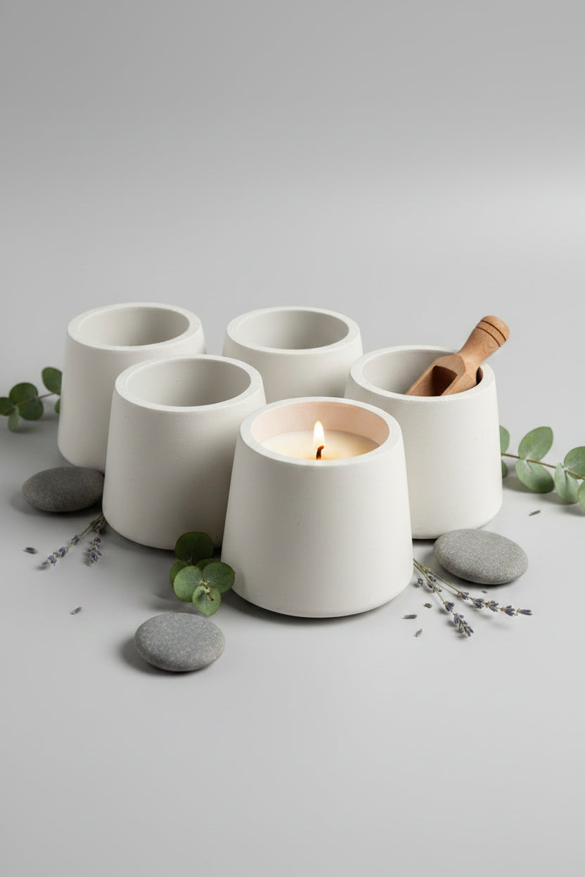 🤍 Handcrafted Concrete Jar with Lid