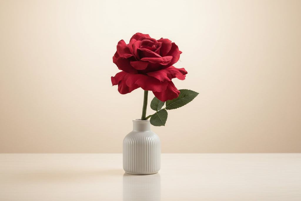 Serene Ribbed Concrete Vase