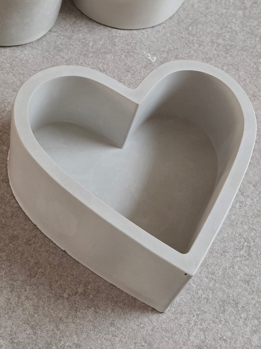 Heart-Shaped Decorative Cement Jar ❤️