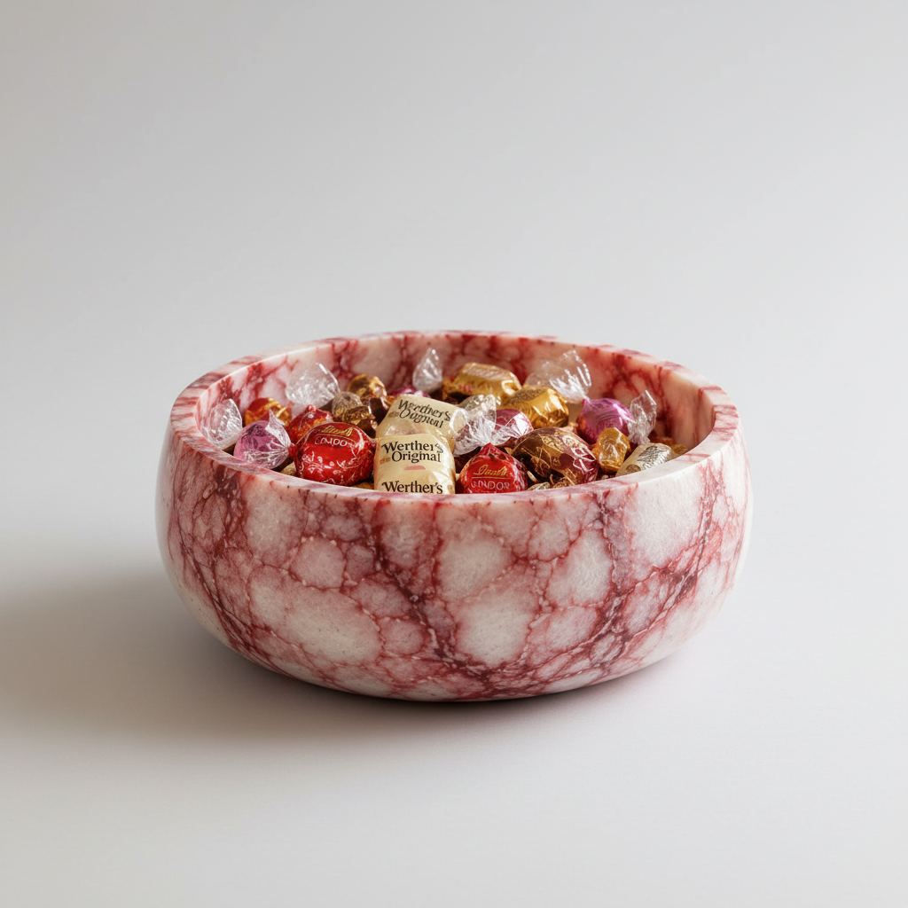 Red Marble Concrete Bowl