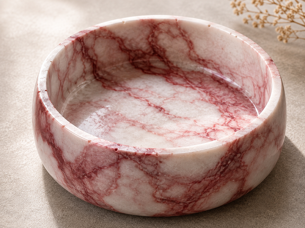 Red Marble Concrete Bowl
