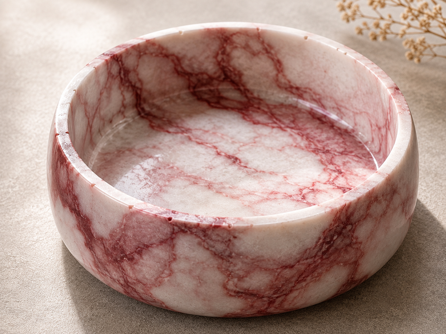 Red Marble Concrete Bowl