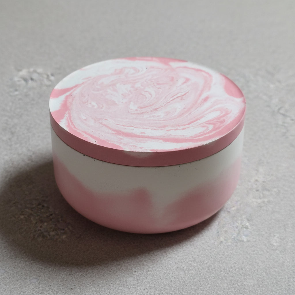 Light Red Marble Concrete Bowl