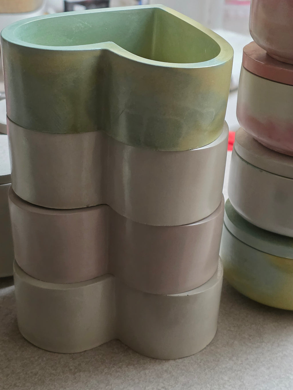 Heart-Shaped Decorative Cement Jar ❤️