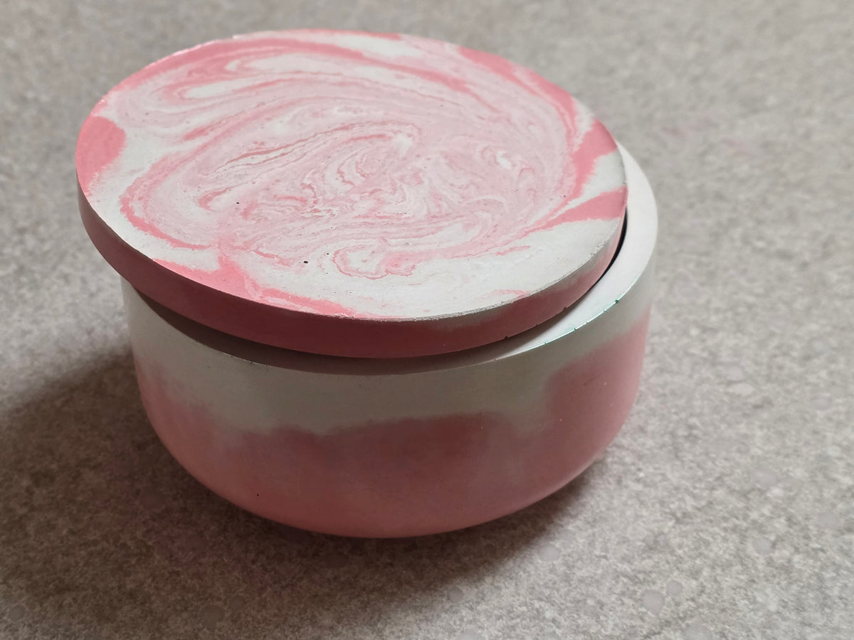 Light Red Marble Concrete Bowl