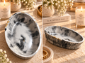 Noir Ripple Oval Catchall Bowl