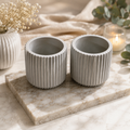 Vertical Ribbed Concrete Jar
