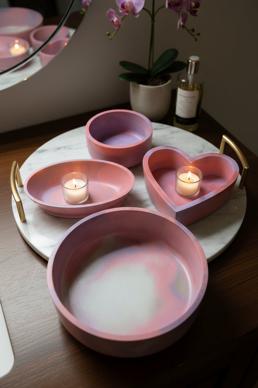 Amethyst Blush Four-Piece Decorative Bowl Collection