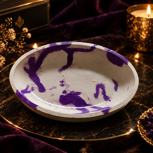 Amethyst Muse Concrete Oval Bowl