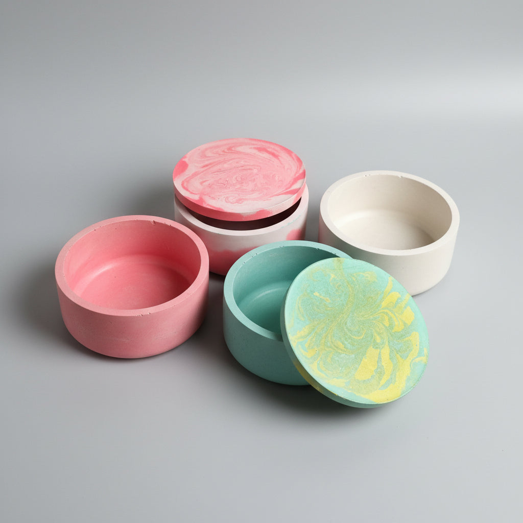 Round  Green Marble Concrete bowl