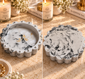 Monaco Handcrafted Marble Concrete Scalloped Trinket Tray