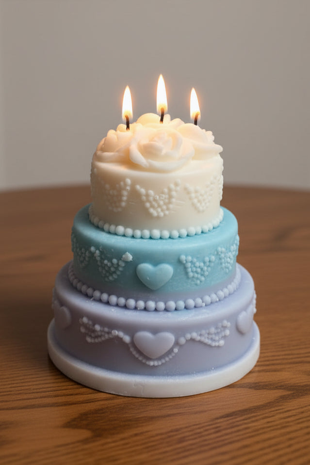 Blueberry Coconut Drip Cake Candle