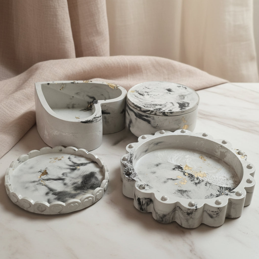 Gilded Marble Concrete Décor Collection