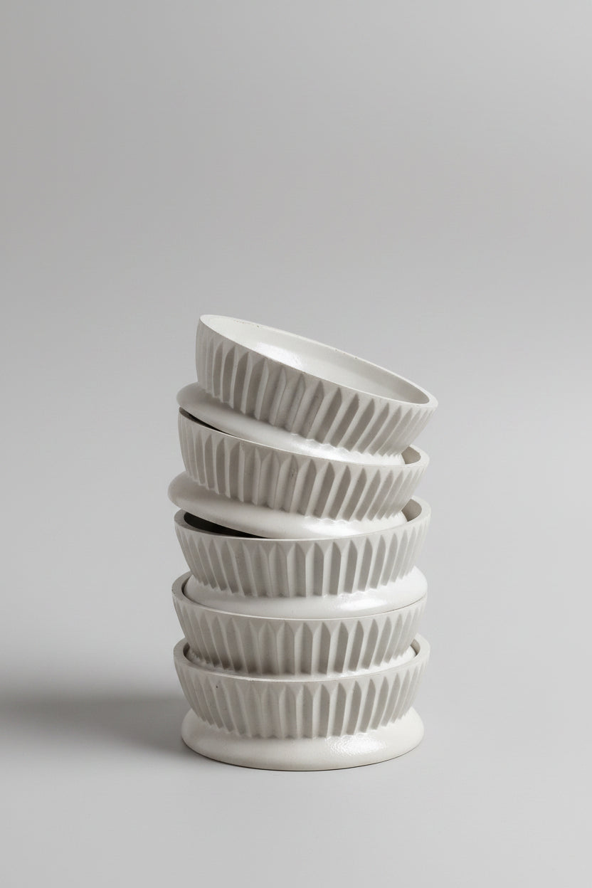 Handcrafted Cement Multipurpose Marble Oval Jars