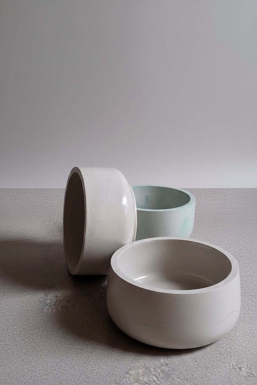 Round  Green Marble Concrete bowl