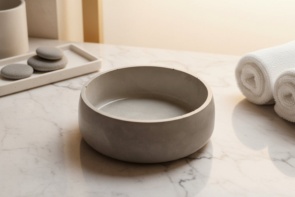 Modern Gray Concrete Bowl