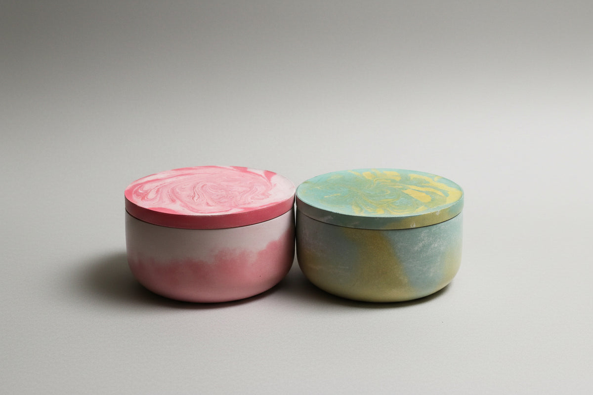 Round  Green Marble Concrete bowl