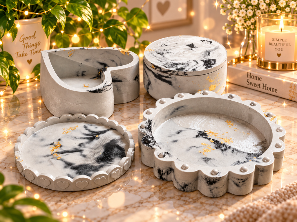 Gilded Marble Concrete Décor Collection