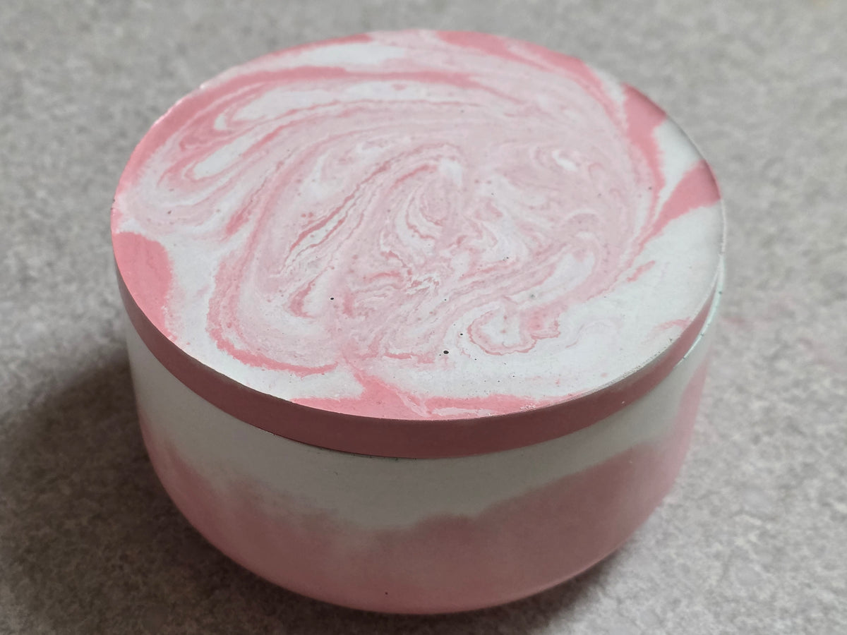 Light Red Marble Concrete Bowl