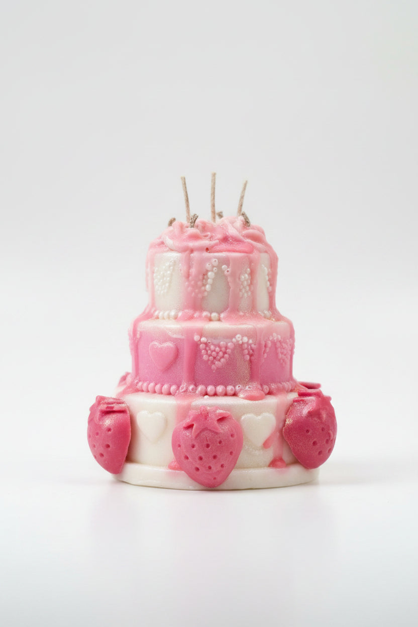 Luxurious Strawberry Sculpted Candle