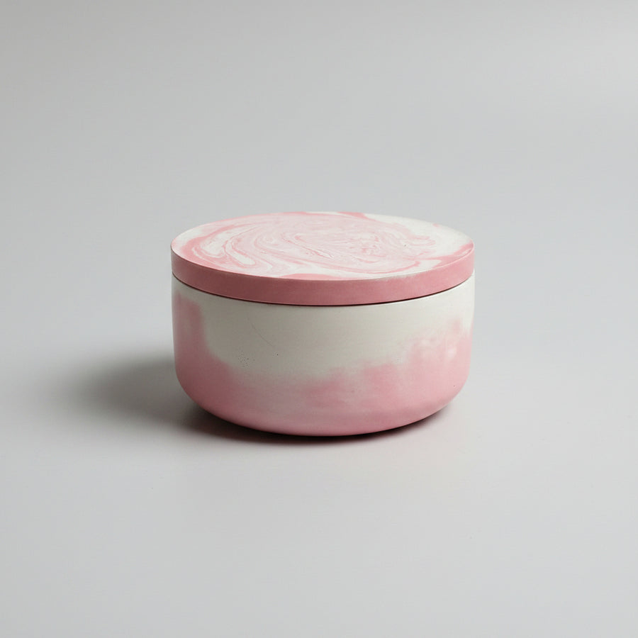 Light Red Marble Concrete Bowl