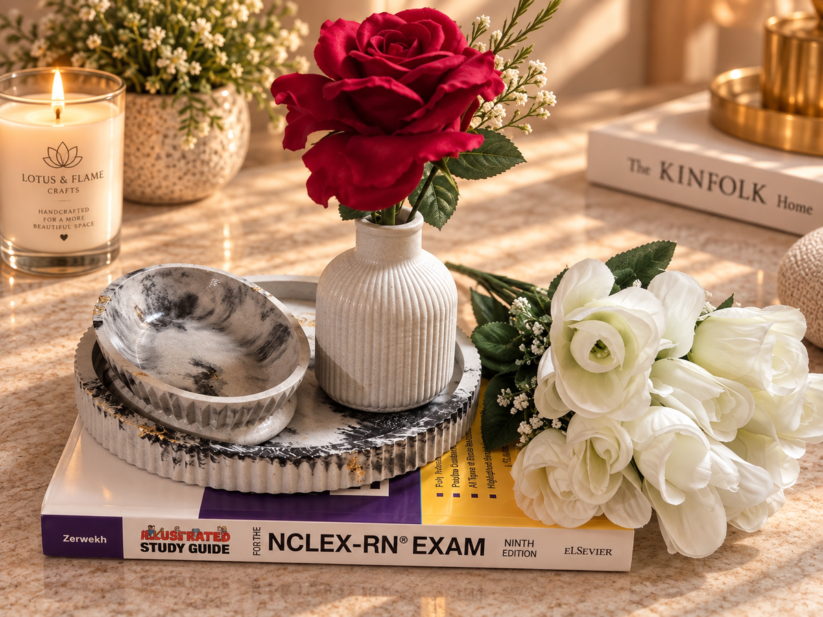 Marble Muse 3-Piece Concrete Décor Set