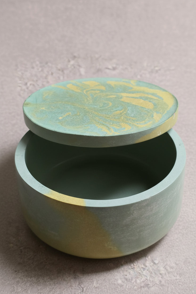 Round  Green Marble Concrete bowl