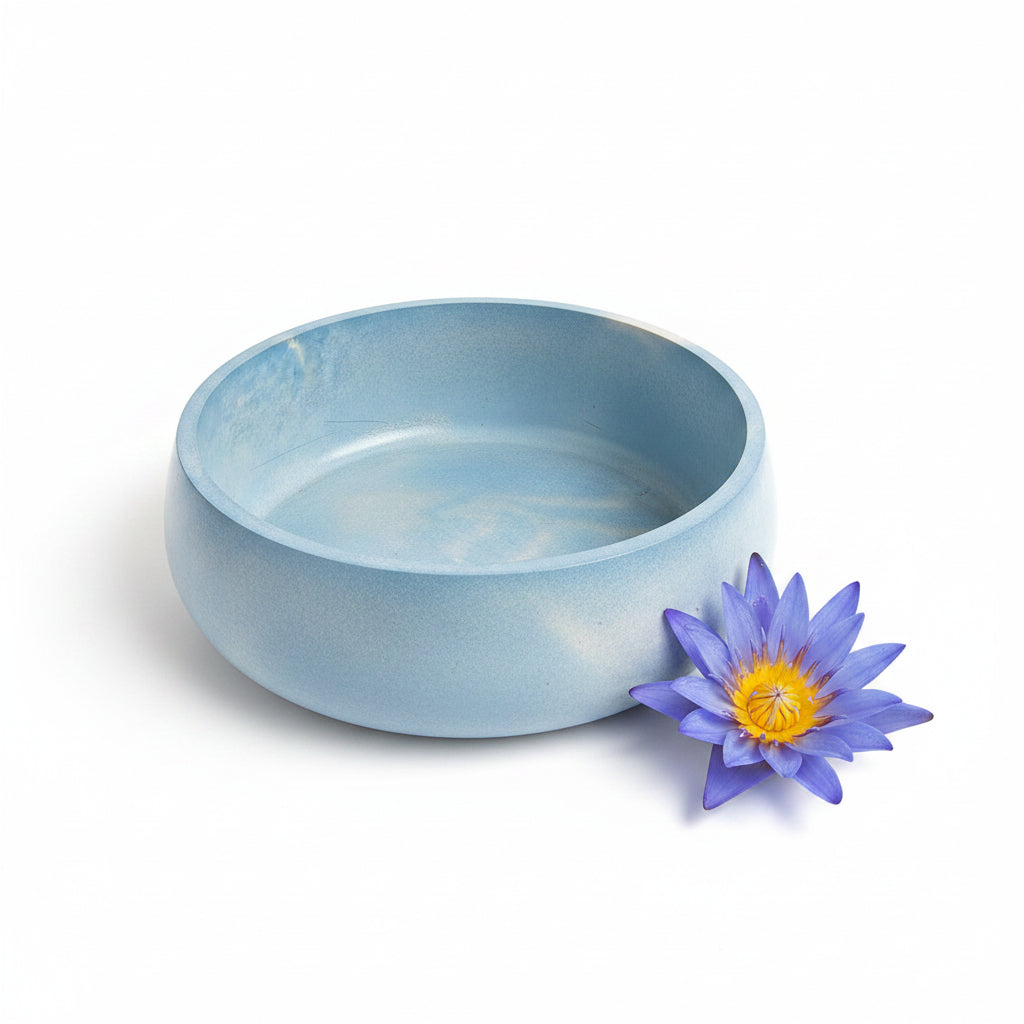 Ocean Mist Handcrafted Concrete Bowl