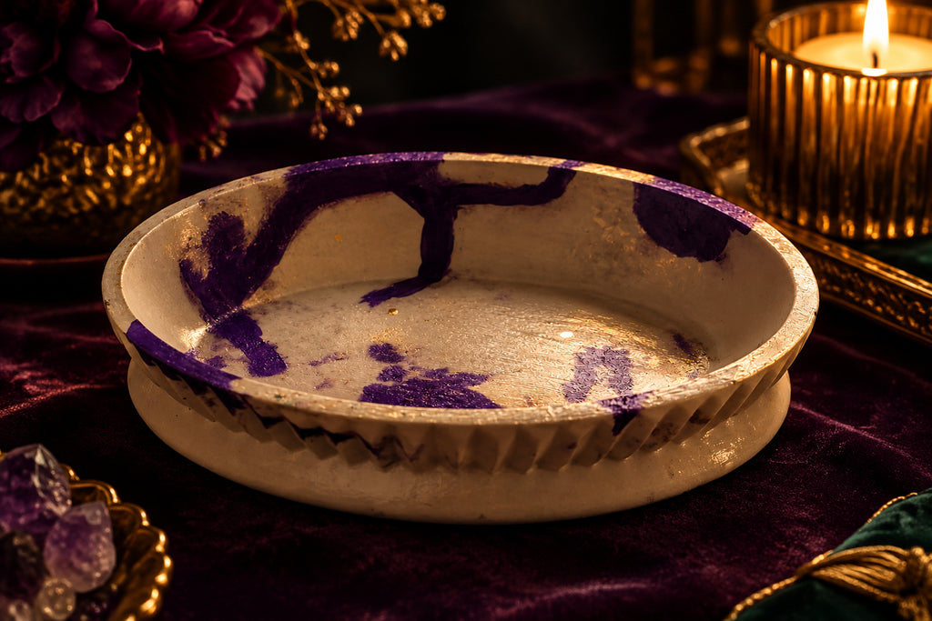 Amethyst Muse Concrete Oval Bowl