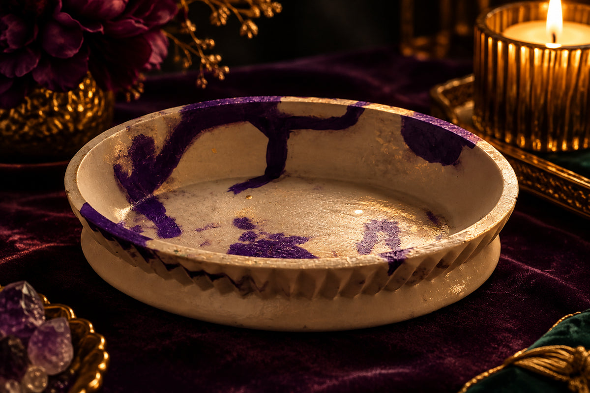 Amethyst Muse Concrete Oval Bowl