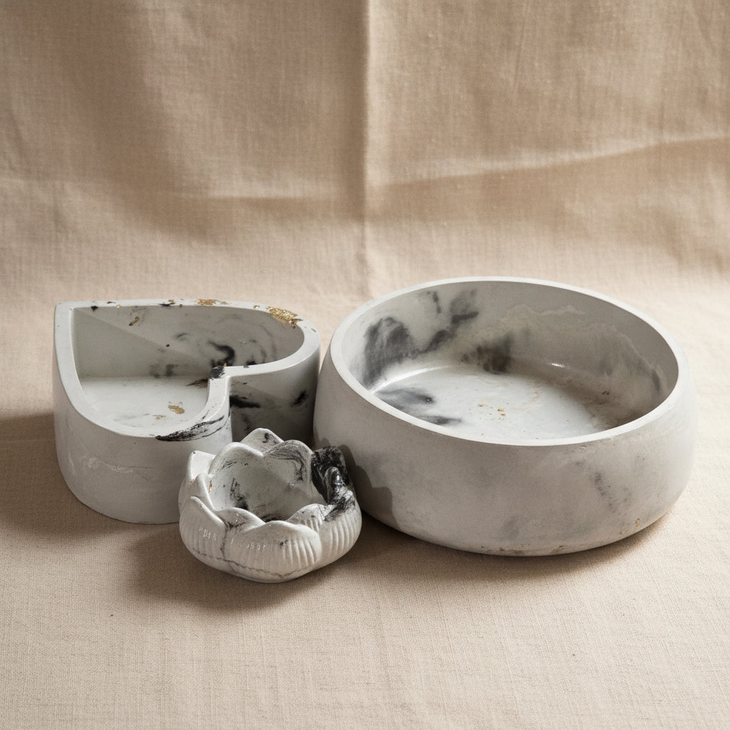 Eclipse Marble 3-Piece Concrete Décor Set