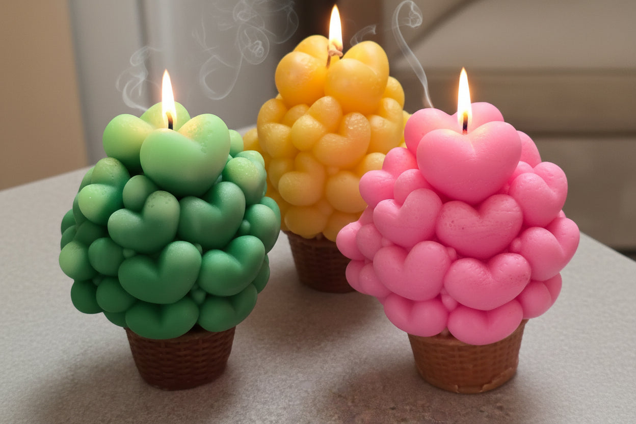 Emerald Hearts Bouquet Candle