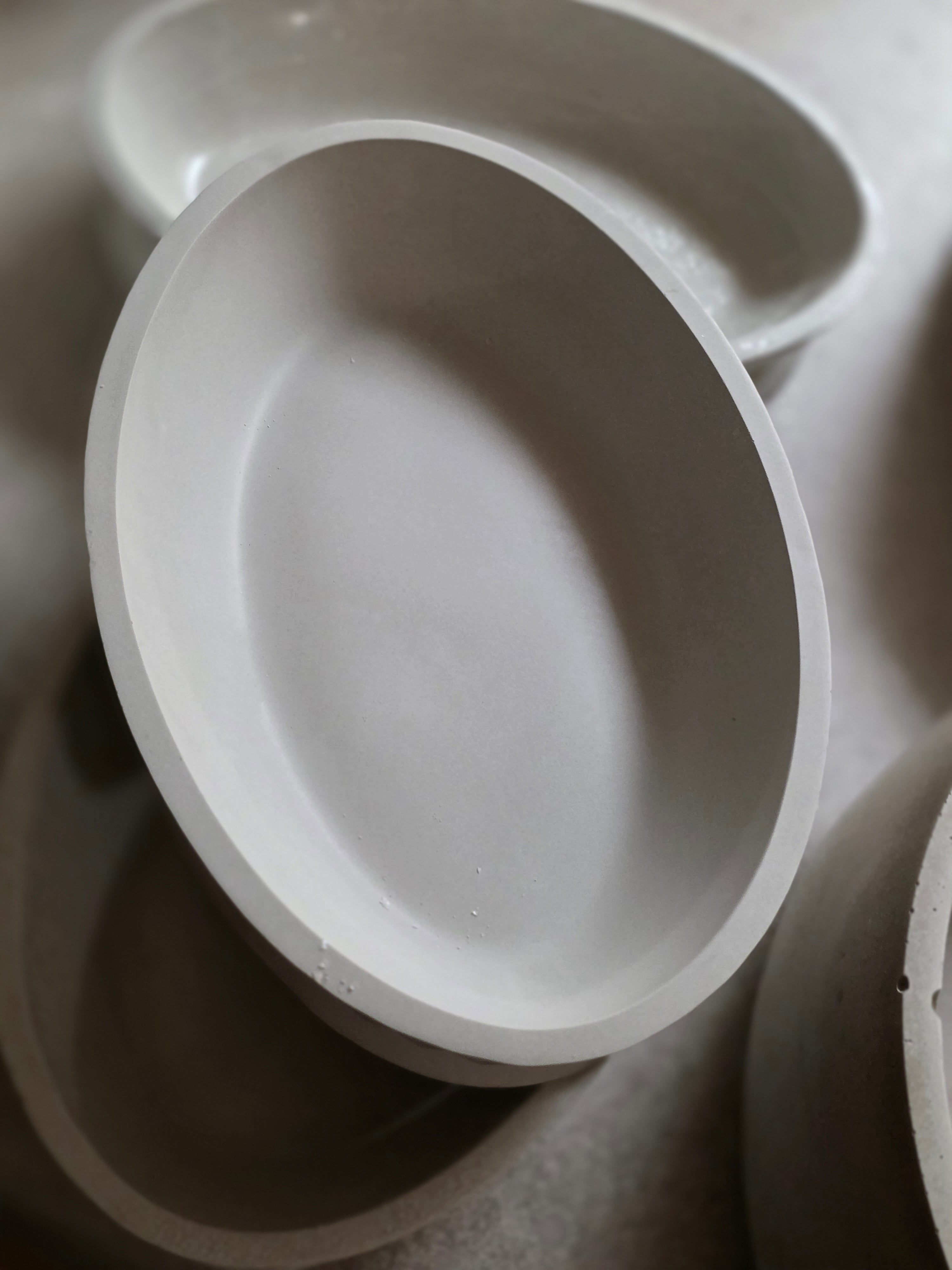 Handcrafted Cement Multipurpose Marble Oval Jars