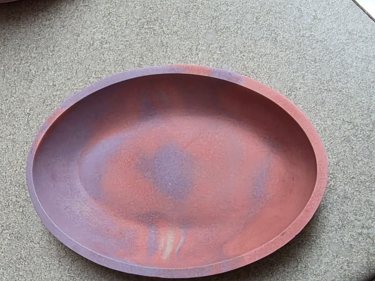 Handcrafted Cement Oval Bowl