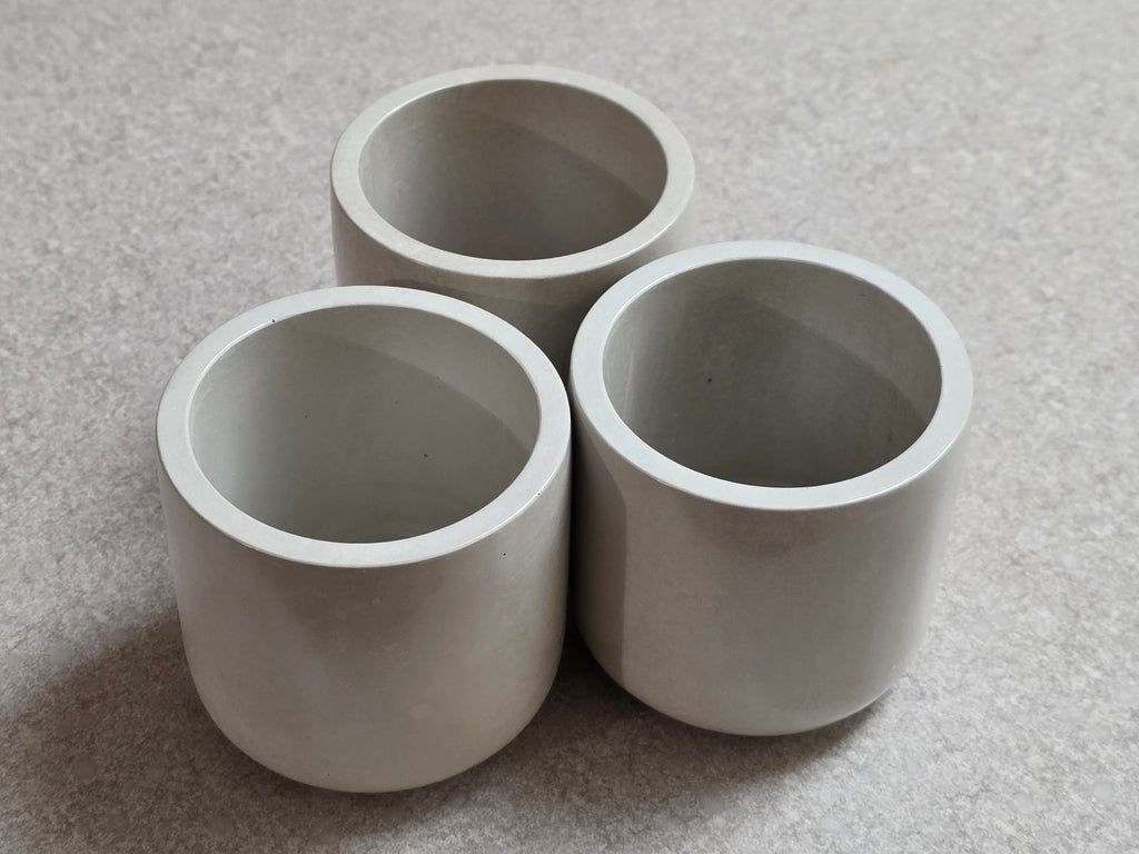 Gray Handcrafted Cement Jar