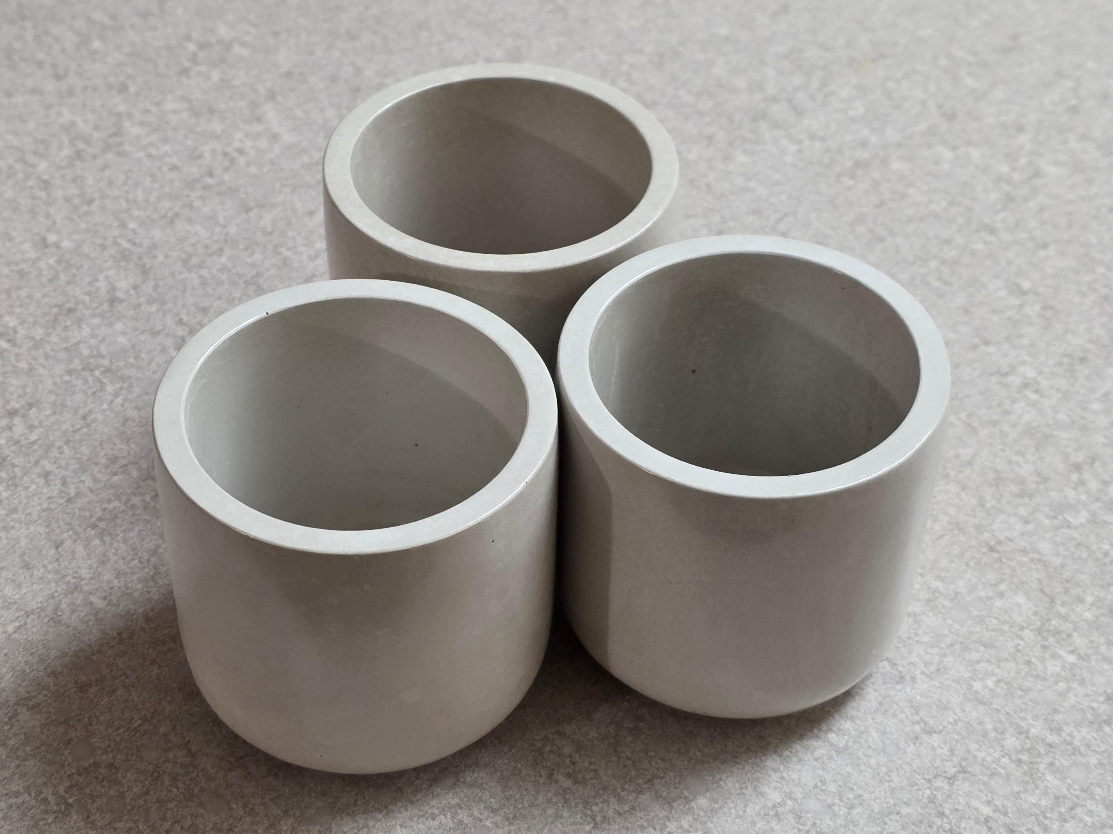 Gray Handcrafted Cement Jar