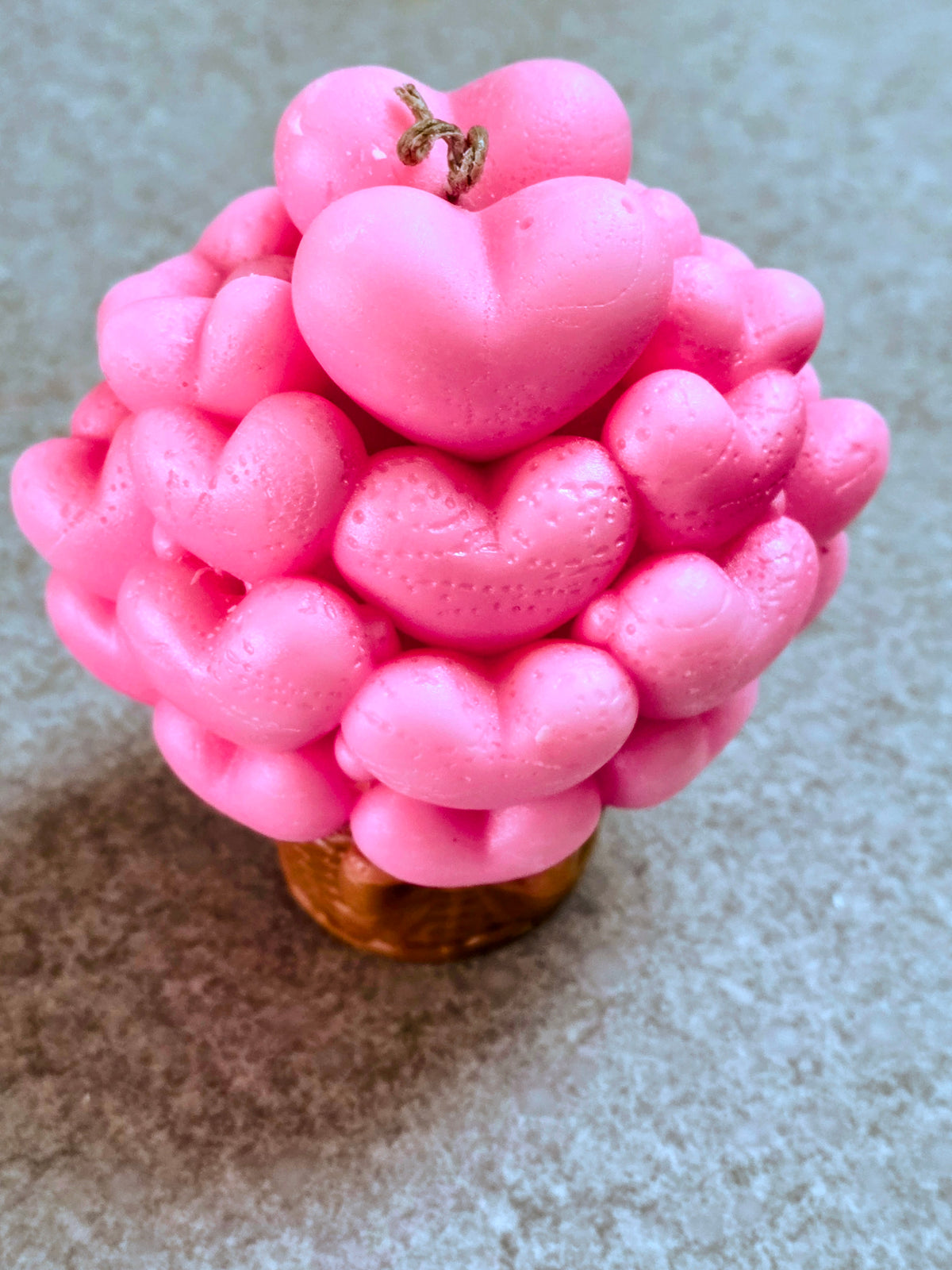 Blushing Hearts Bouquet Candle.
