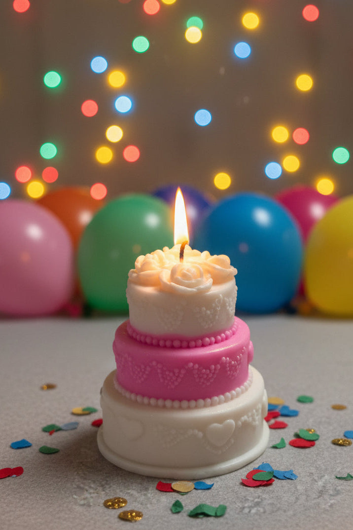 Luxury Coconut Cream Floral Cake Candle