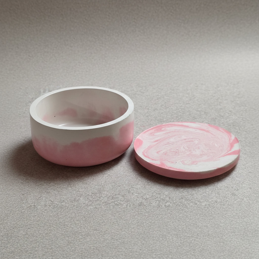 Light Red Marble Concrete Bowl