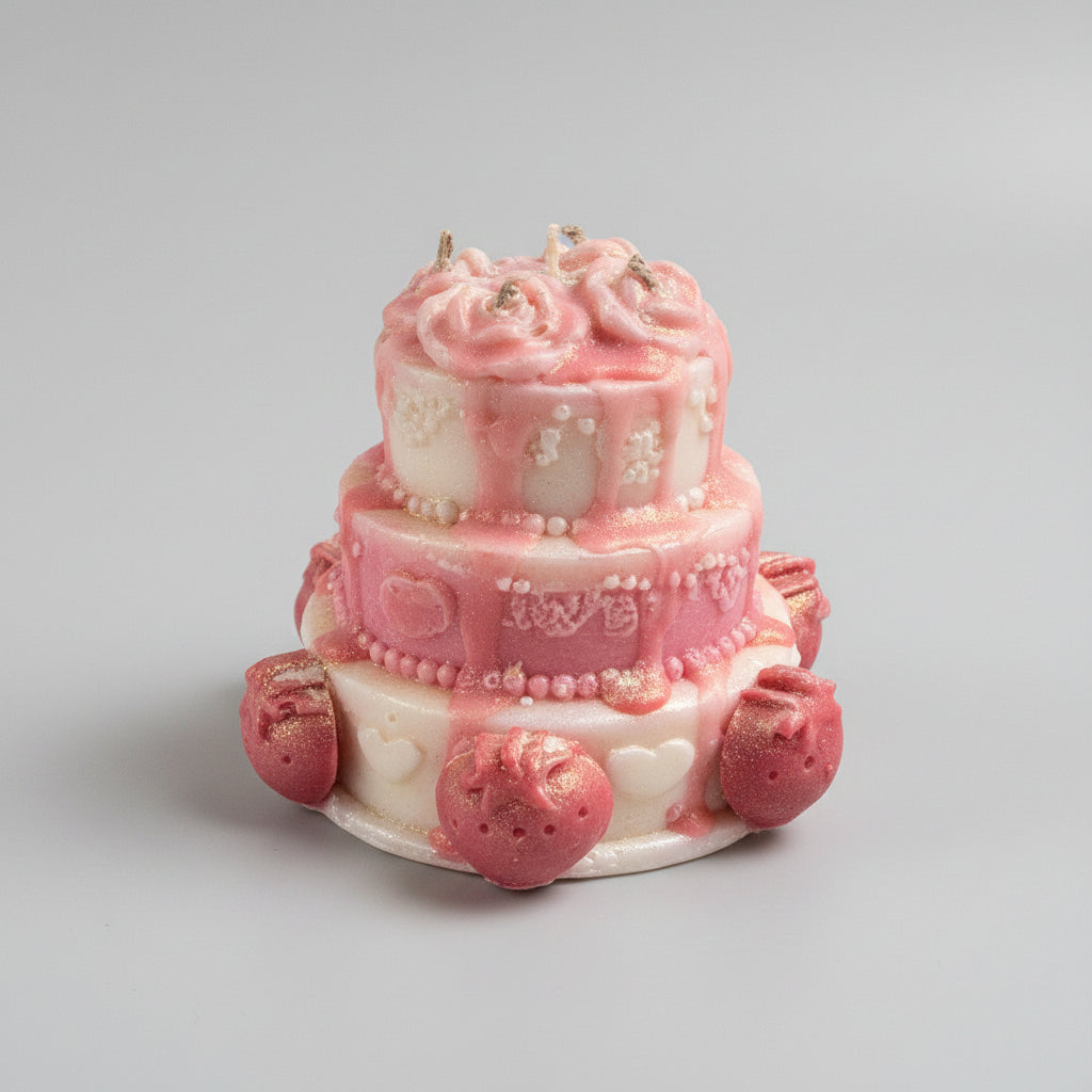 Luxurious Strawberry Sculpted Candle